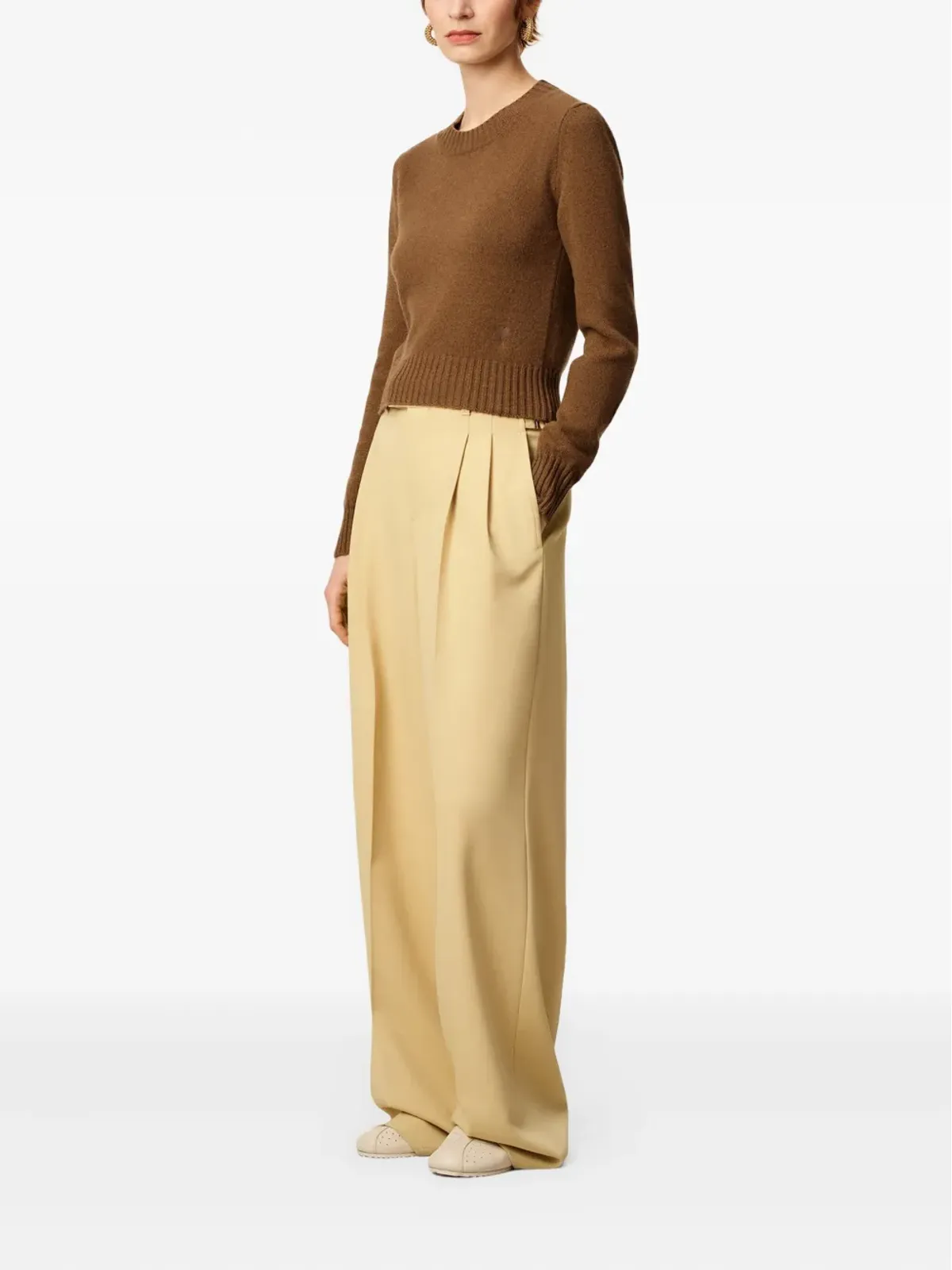 AMI Paris Ami De Coeur クルーネック カシミヤセーター - Brown - 画像4