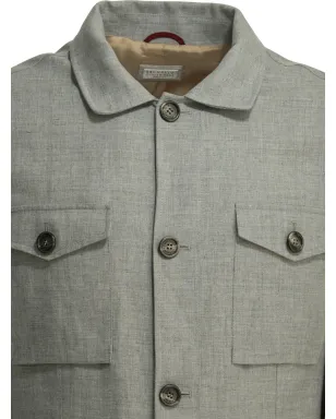 Brunello Cucinelli ボタン留めフラップポケットジャケット - サムネイル4