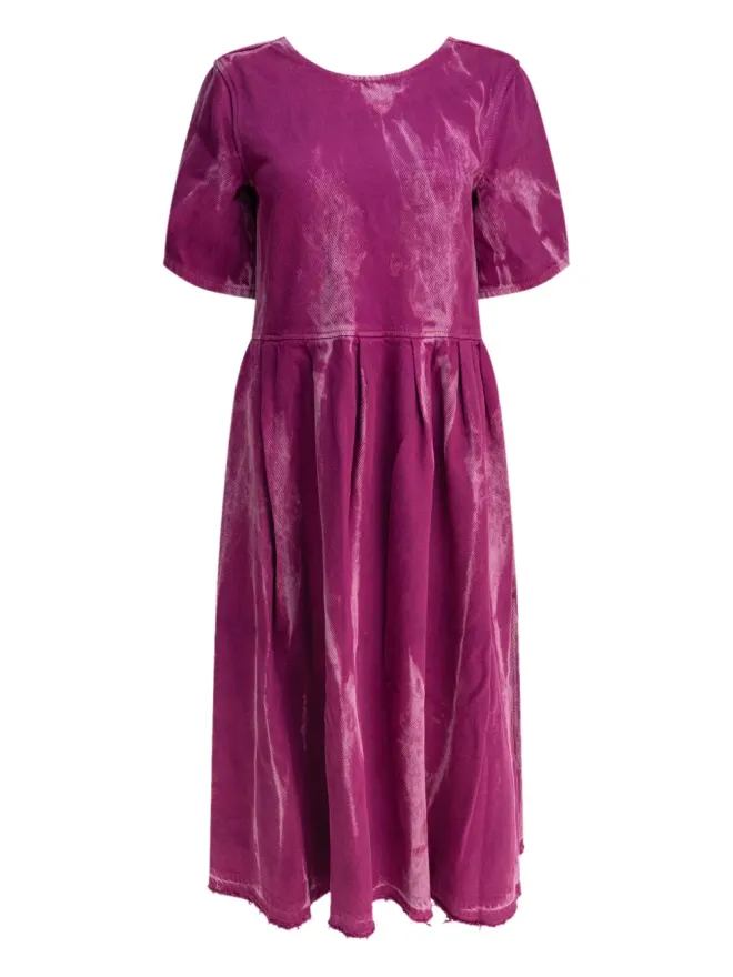 Ganni GANNI バックルファスニング付きプリーツミディドレス - ピンクの商品画像