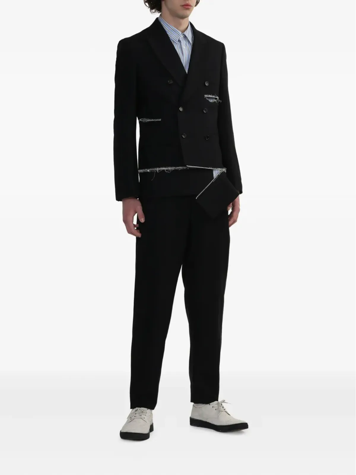 Comme des Garçons Homme Deux ピンストライプ ウエストゴムパンツ - 画像2