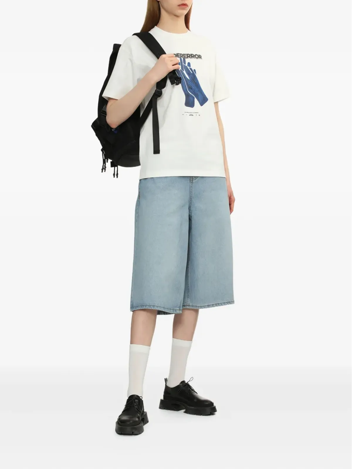 Ader Error Sig ハイウエスト デニムショーツ - Blue - 画像2