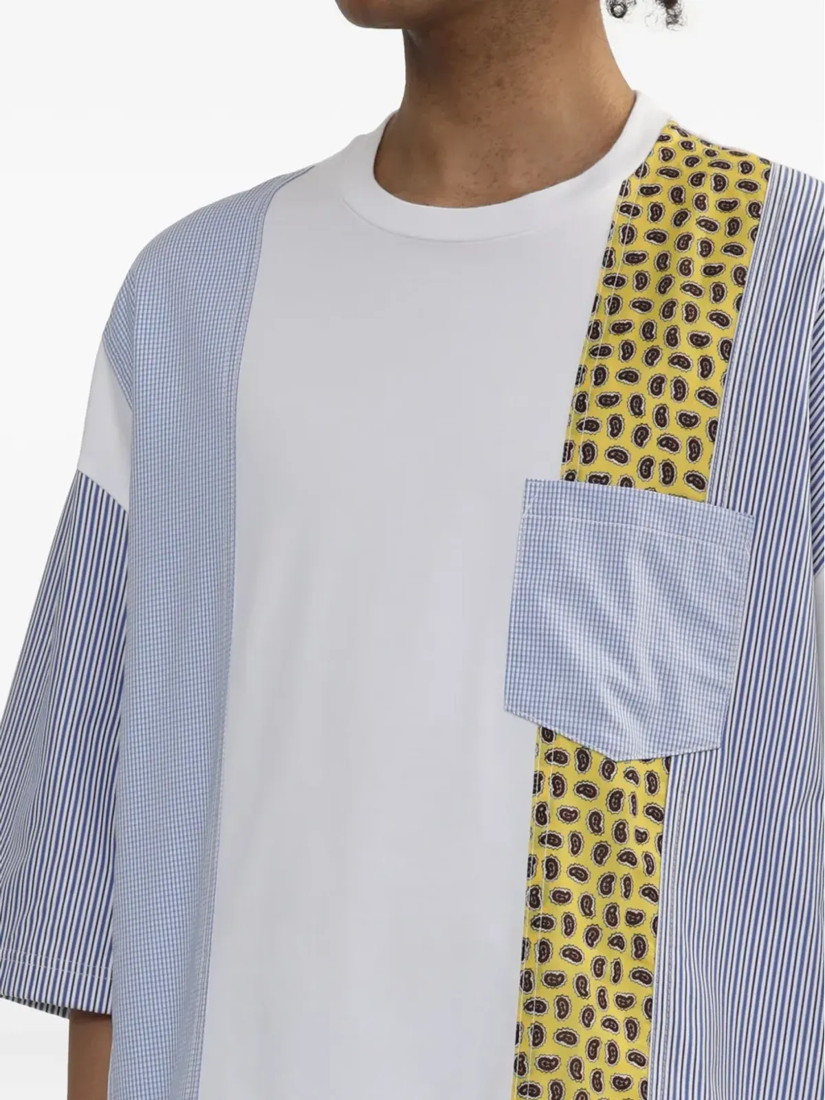 Comme des Garçons Homme パネルドペイズリープリント Tシャツ（ホワイト） - 画像5