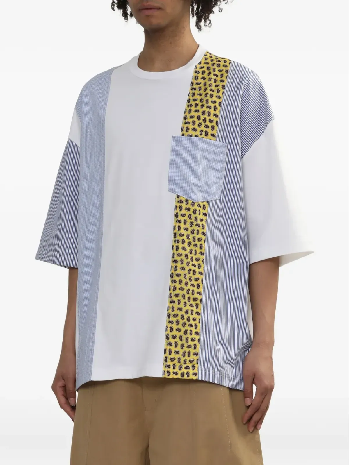Comme des Garçons Homme パネルドペイズリープリント Tシャツ（ホワイト） - 画像3