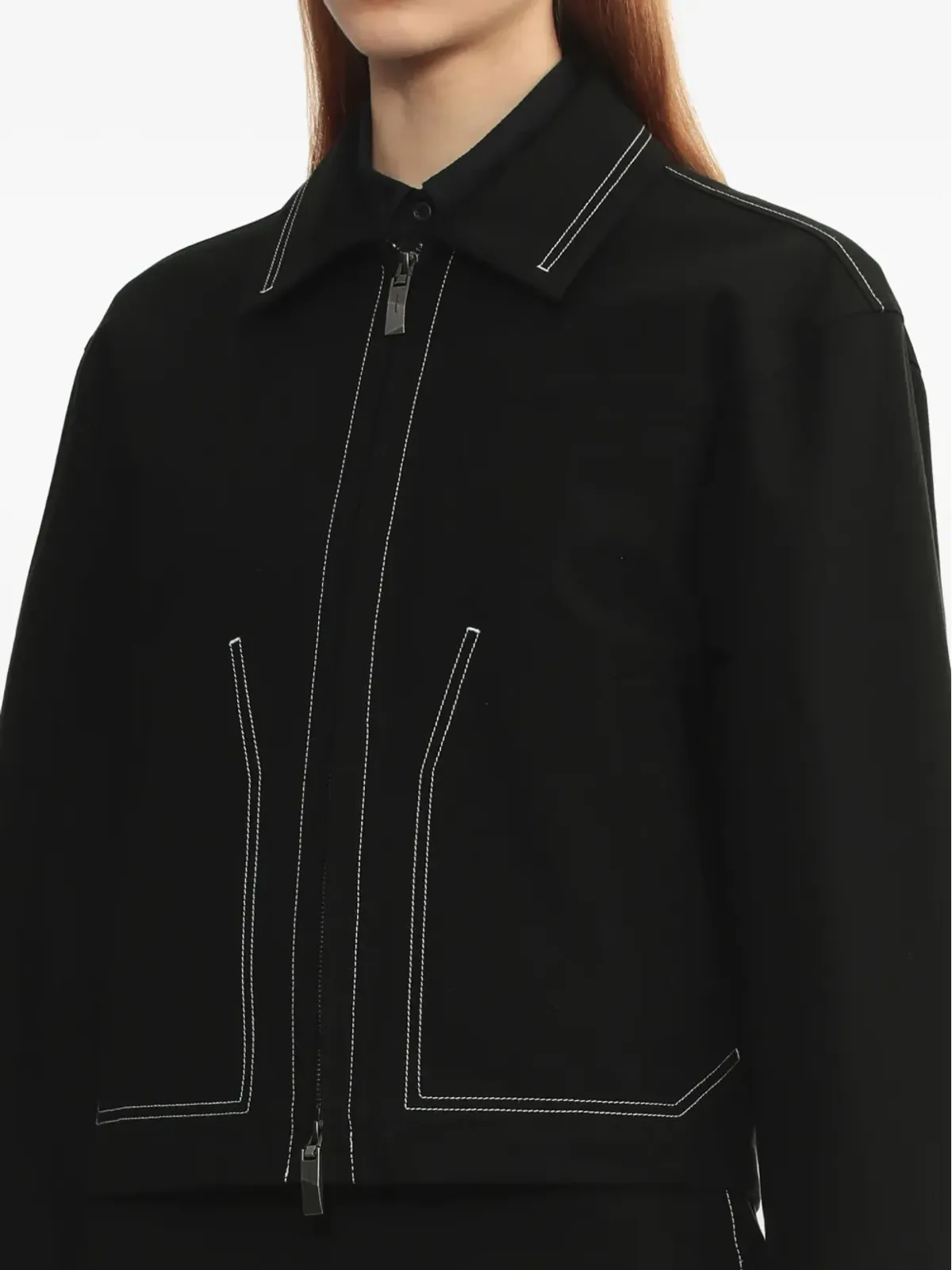 Ader Error コントラストステッチジップアップジャケット - 画像4