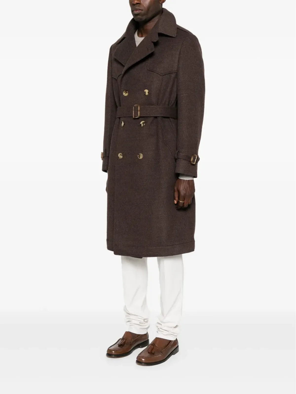Brunello Cucinelli ベルト付きコート - 画像3