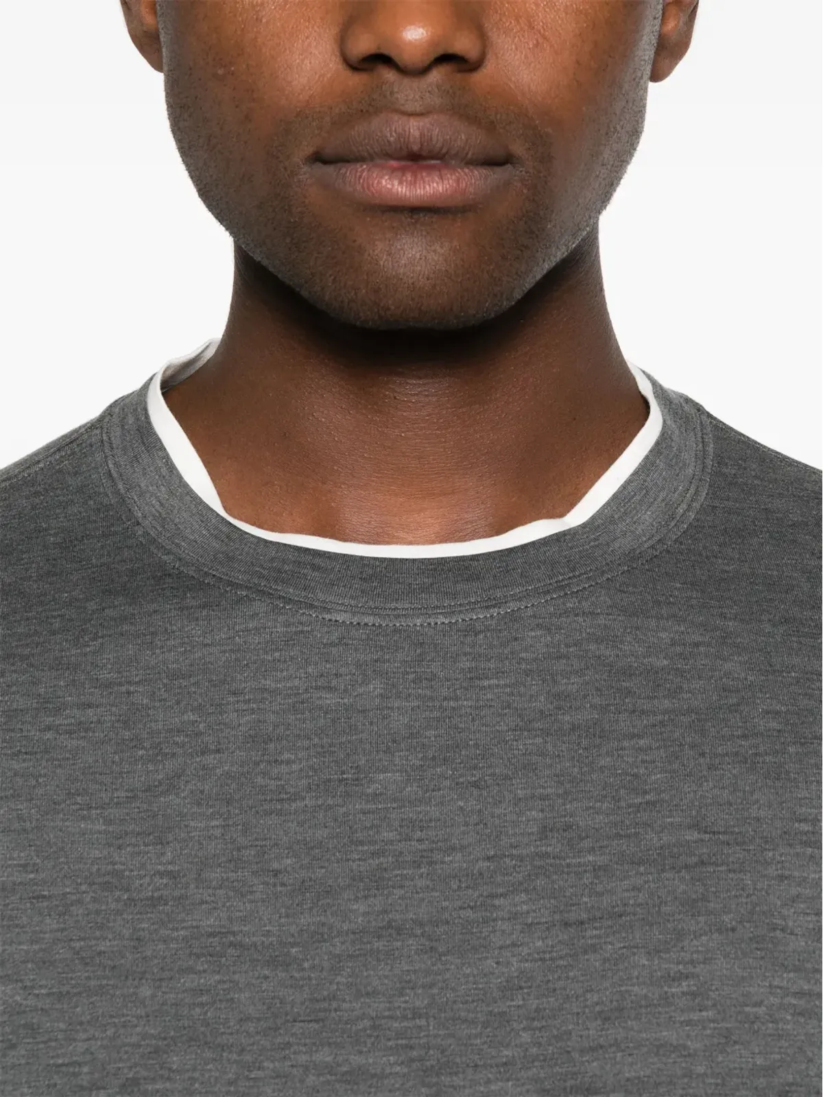 Brunello Cucinelli シルク混紡Tシャツ - グレー - 画像4