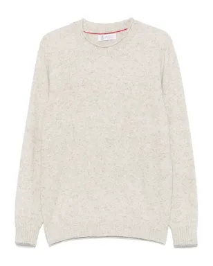 Brunello Cucinelli メランジュ風ニットセーター グレー - サムネイル1