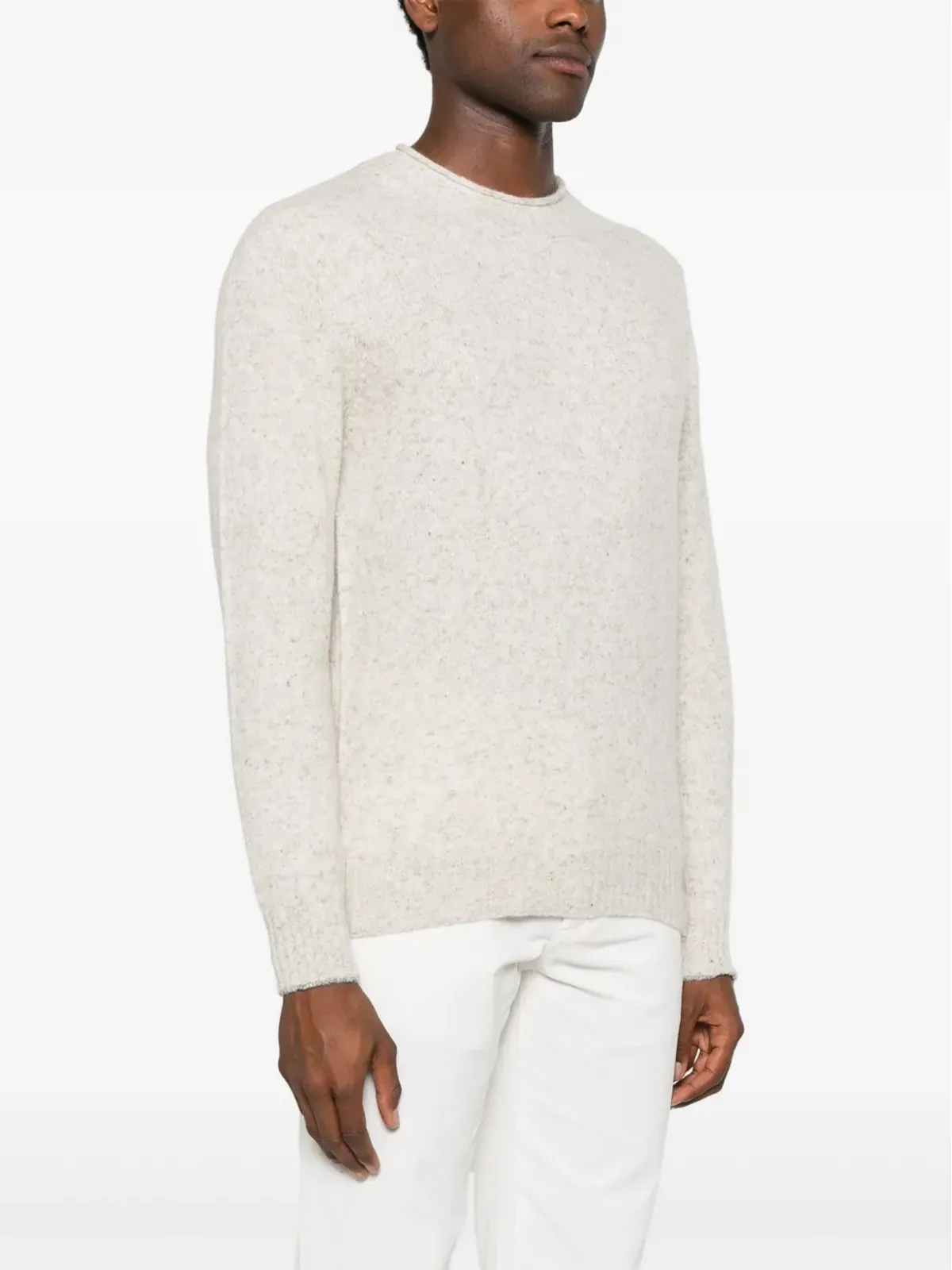 Brunello Cucinelli メランジュ風ニットセーター グレー - 画像3