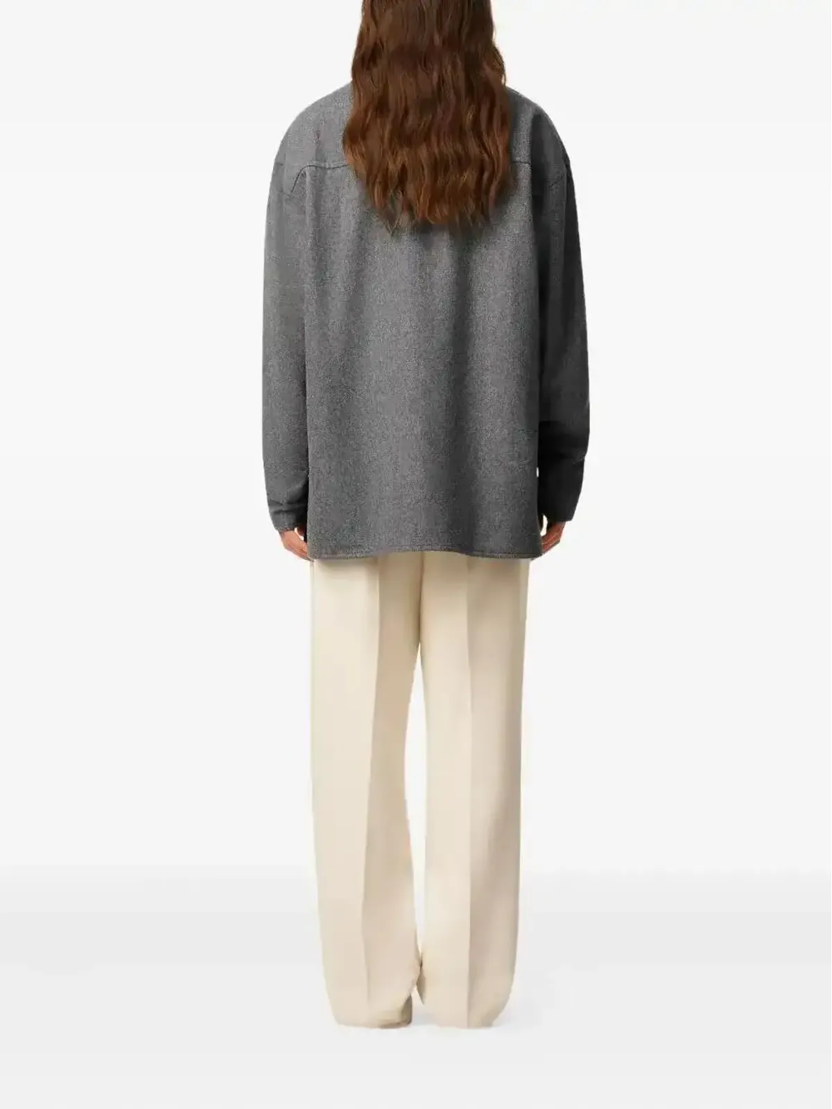 AMI Paris 長袖ウールポロシャツ - グレー - 画像5