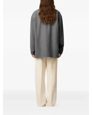 AMI Paris 長袖ウールポロシャツ - グレー - サムネイル5