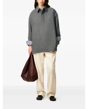 AMI Paris 長袖ウールポロシャツ - グレー - サムネイル3