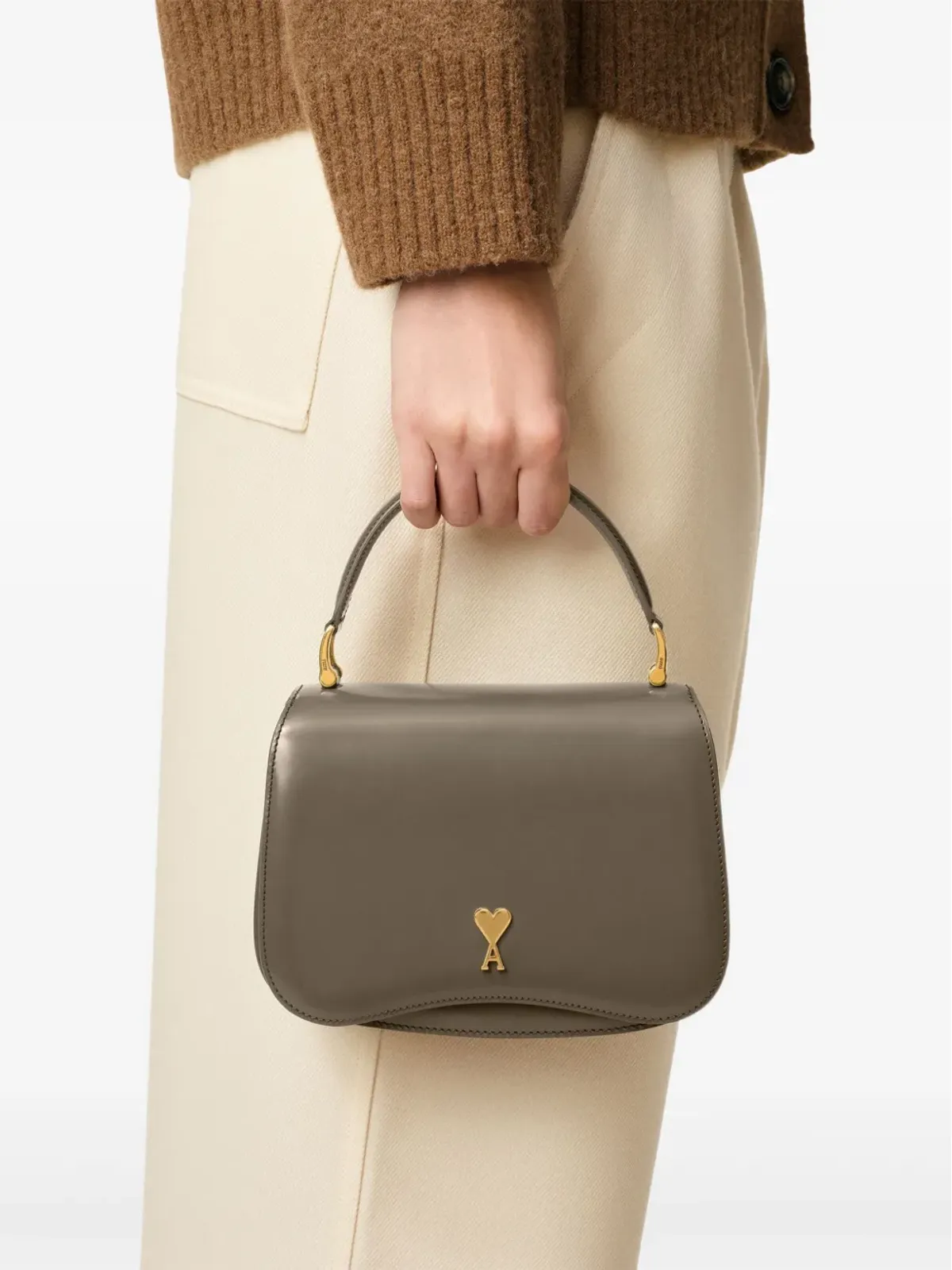 AMI Paris トップハンドルレザーバッグ - 画像2