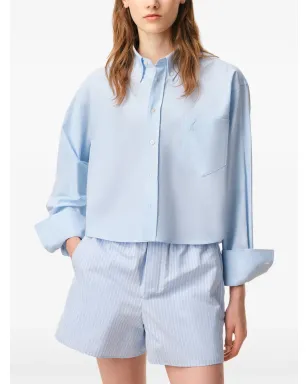 AMI Paris Ami De Coeur クロップシャツ ブルー - サムネイル3