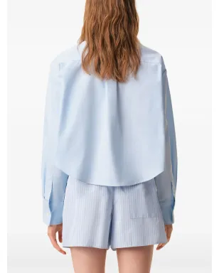 AMI Paris Ami De Coeur クロップシャツ ブルー - サムネイル4