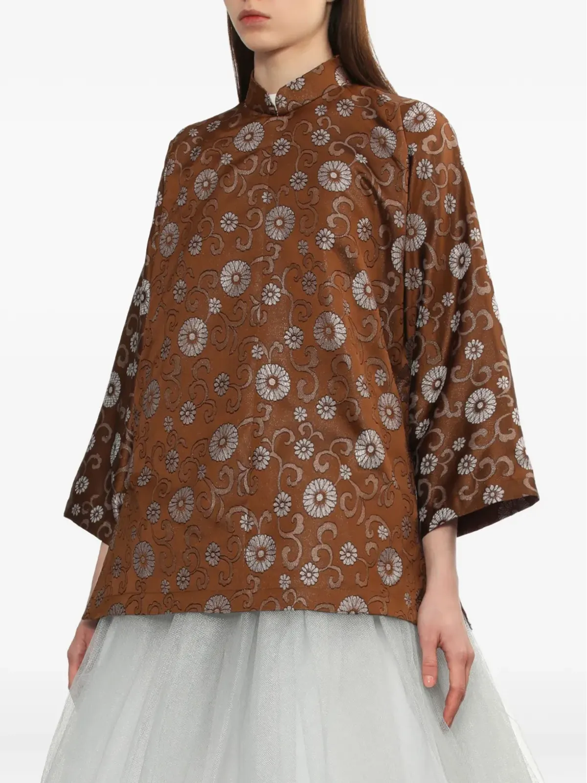 Comme Des Garçons Comme Des Garçons 花柄プリント ブラウス - Brown - 画像3