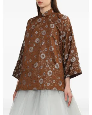 Comme Des Garçons Comme Des Garçons 花柄プリント ブラウス - Brown - サムネイル3