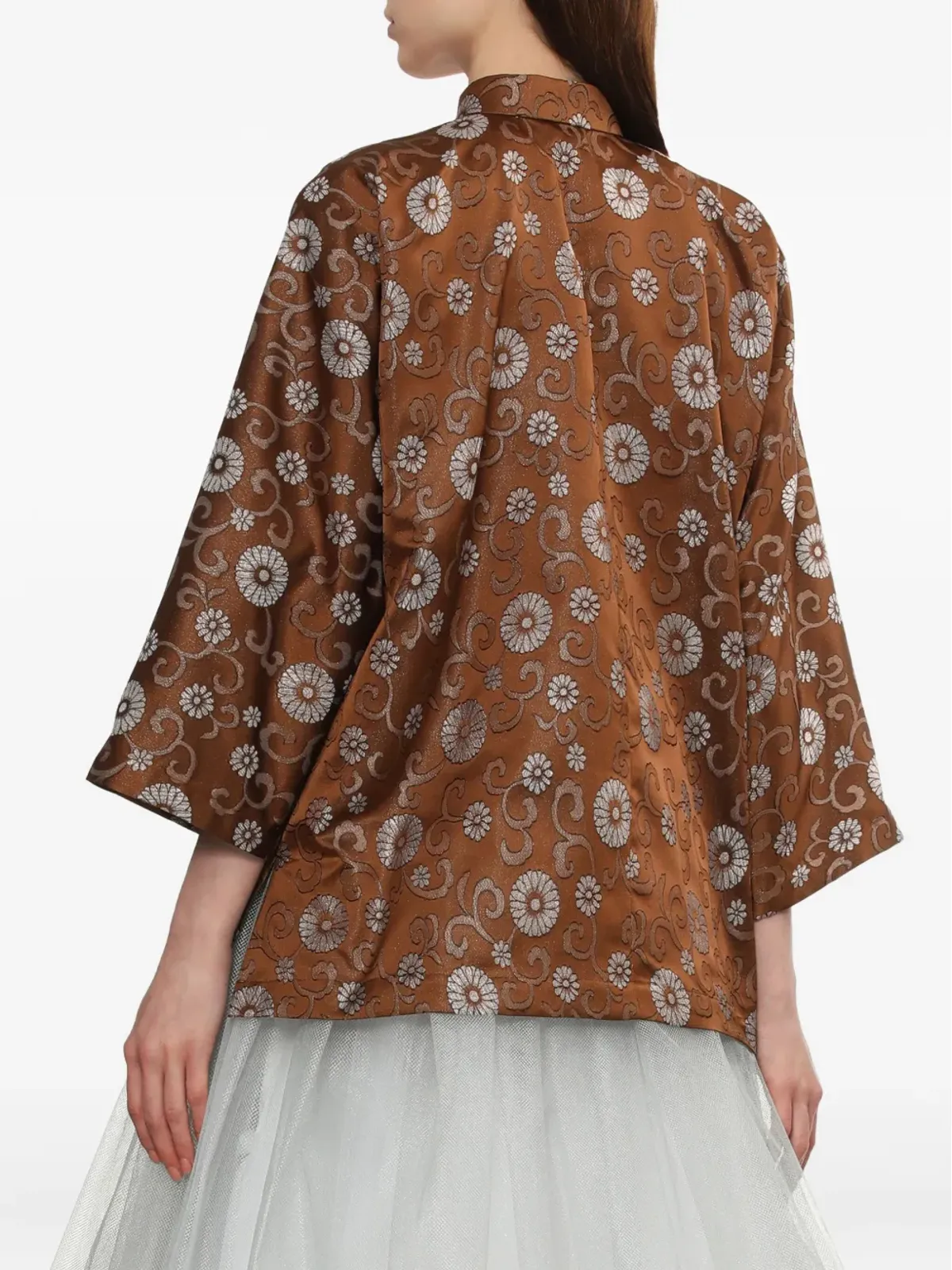 Comme Des Garçons Comme Des Garçons 花柄プリント ブラウス - Brown - 画像4