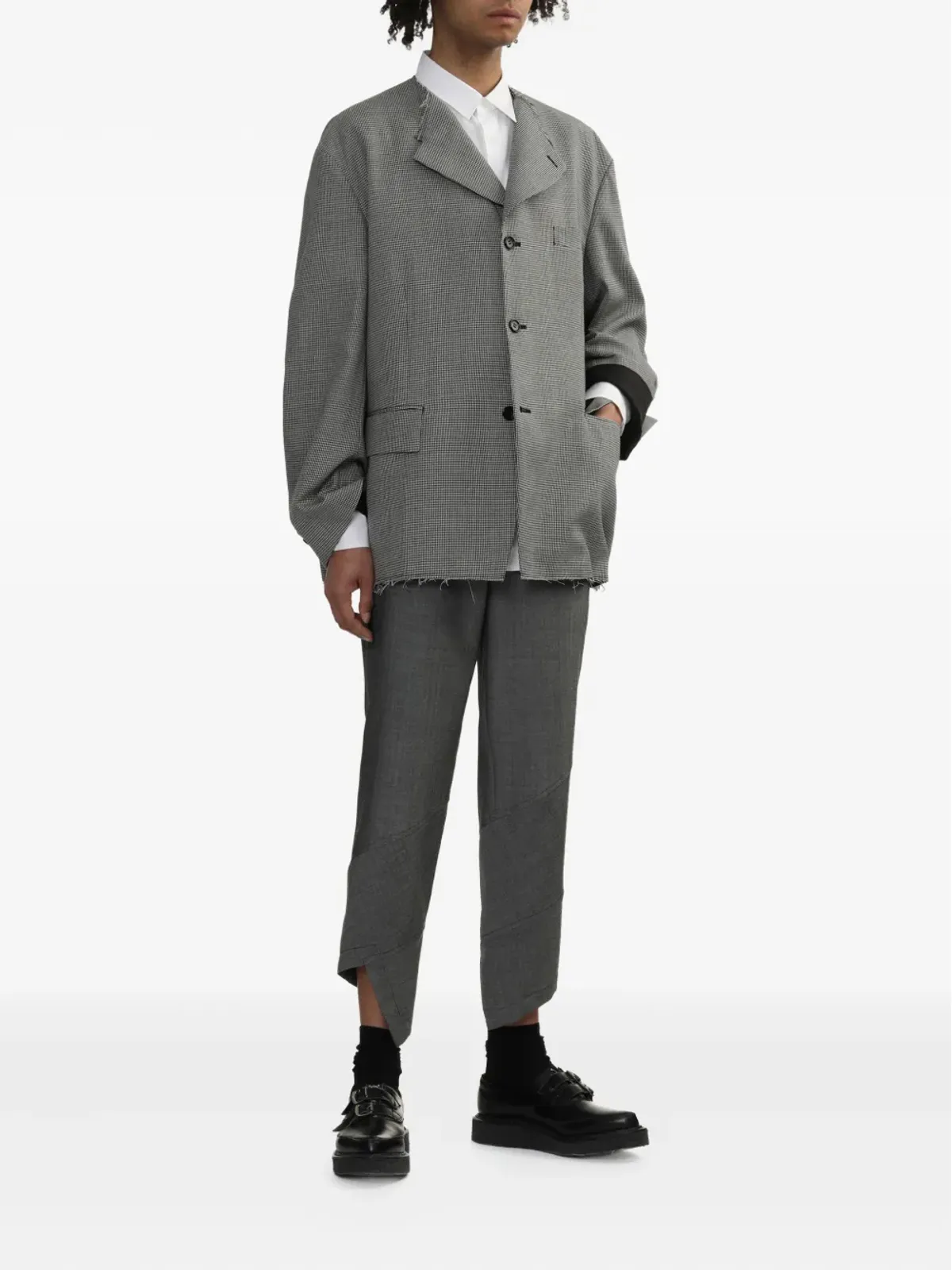 Black Comme Des Garçons パネルド アシンメトリカル パンツ - 画像2