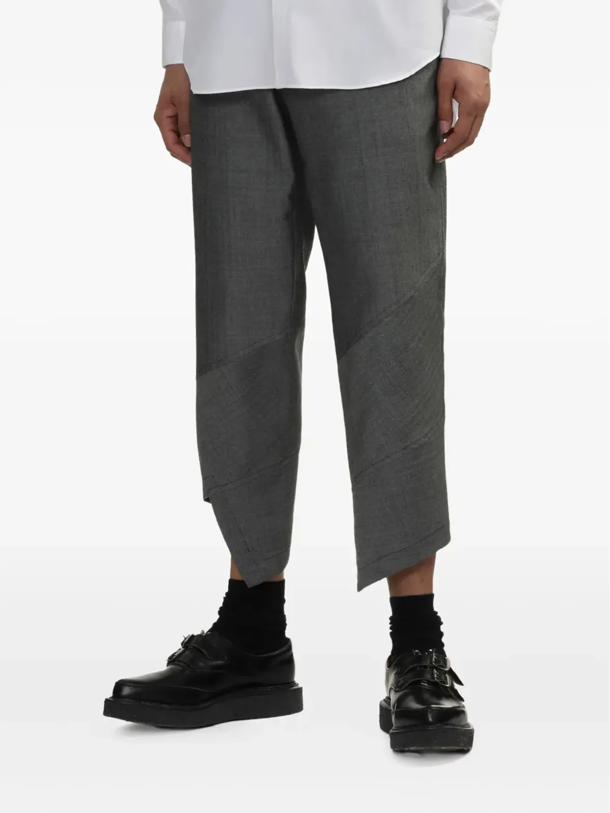 Black Comme Des Garçons パネルド アシンメトリカル パンツ - 画像3