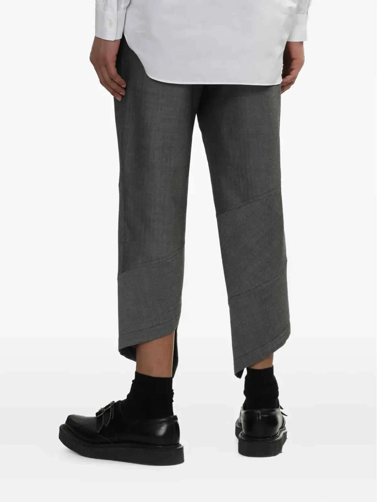 Black Comme Des Garçons パネルド アシンメトリカル パンツ - 画像4