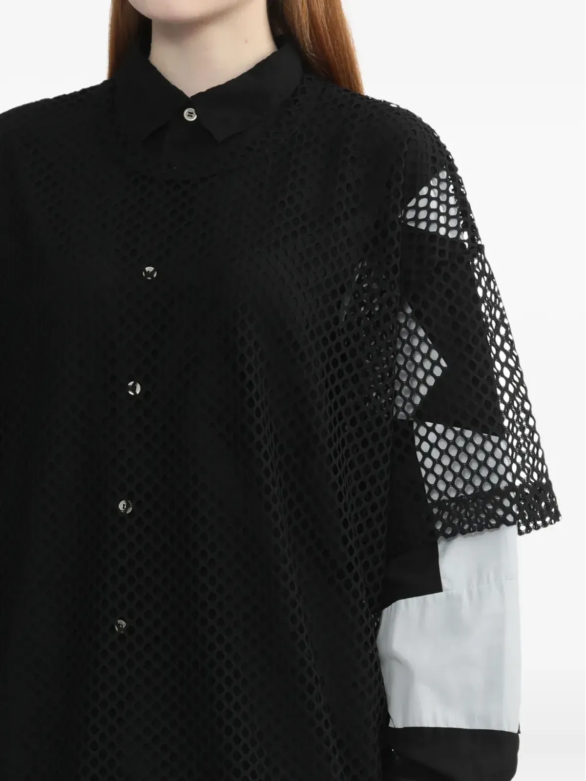 Black Comme Des Garçons メッシュパネルTシャツ - 画像5