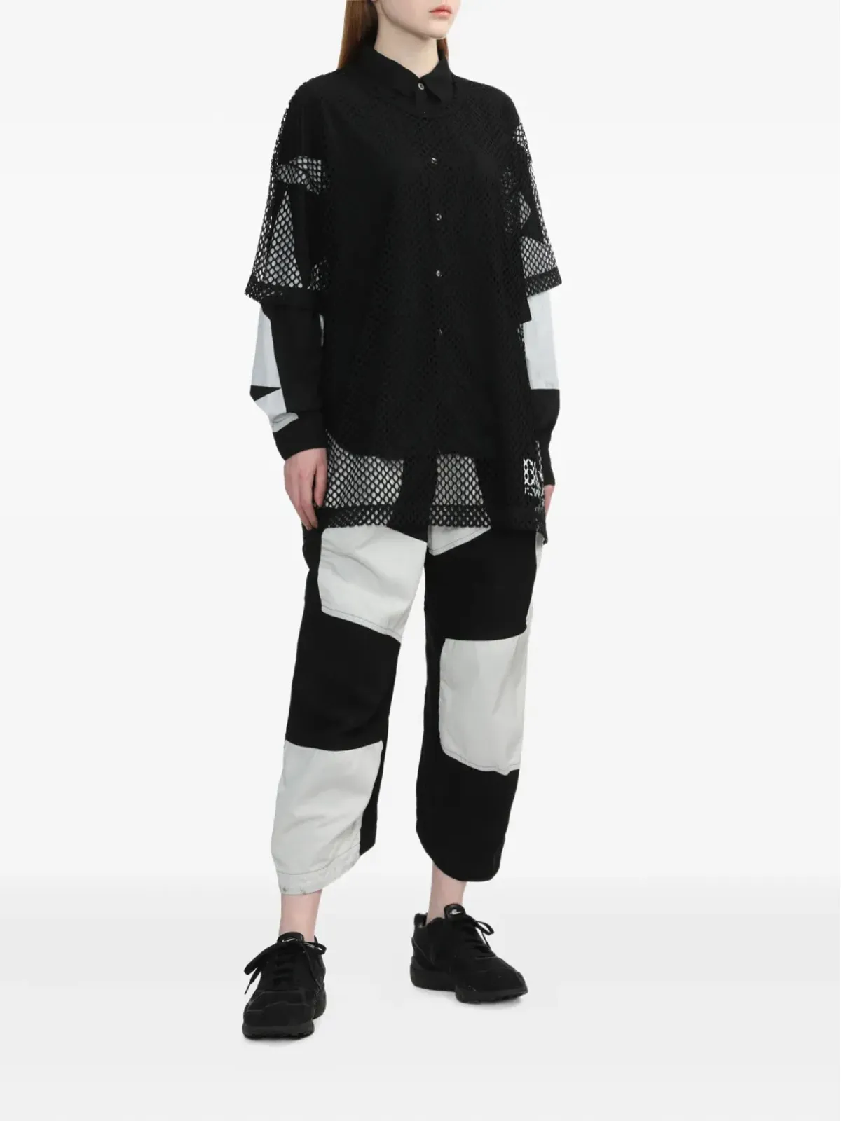 Black Comme Des Garçons メッシュパネルTシャツ - 画像2