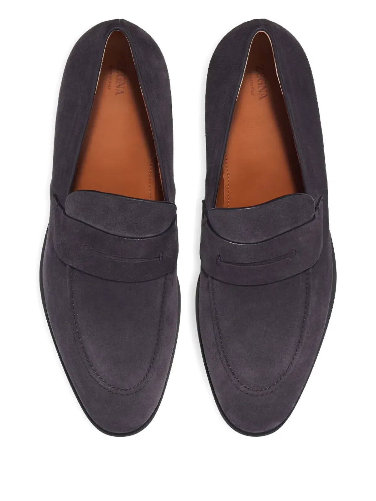 Zegna ペニー スエード ローファー - 画像2
