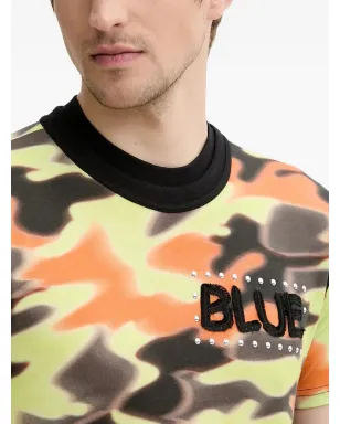 BLUEMARBLE カモフラージュ柄プリントのエンブリッシュドTシャツ - サムネイル4