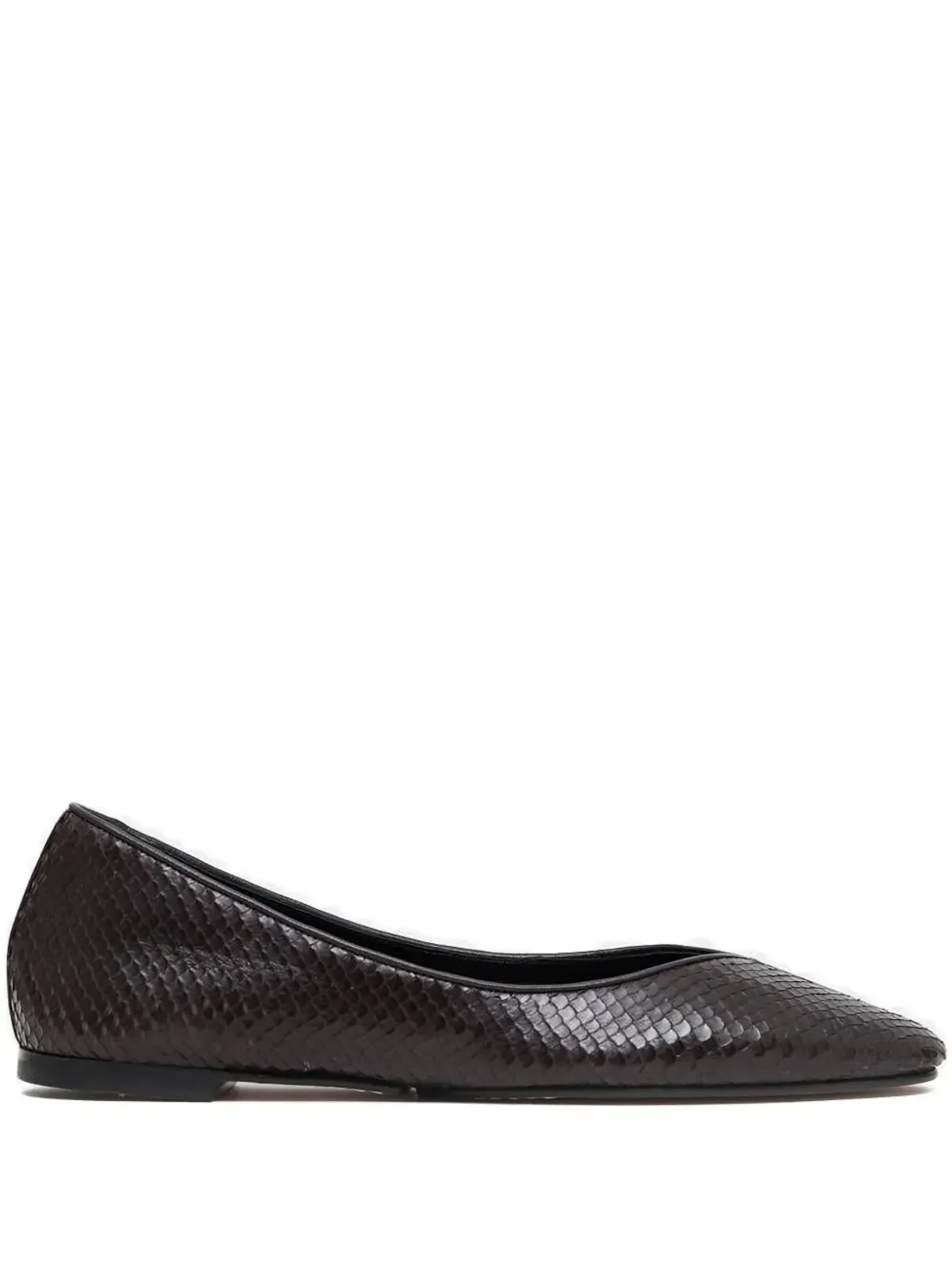 Jacquemus Ovalo snakeskin-effect leather ballet flats - Brown - 画像1