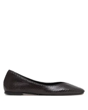 Jacquemus Ovalo snakeskin-effect leather ballet flats - Brown - サムネイル1