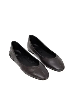 Jacquemus Ovalo snakeskin-effect leather ballet flats - Brown - サムネイル2