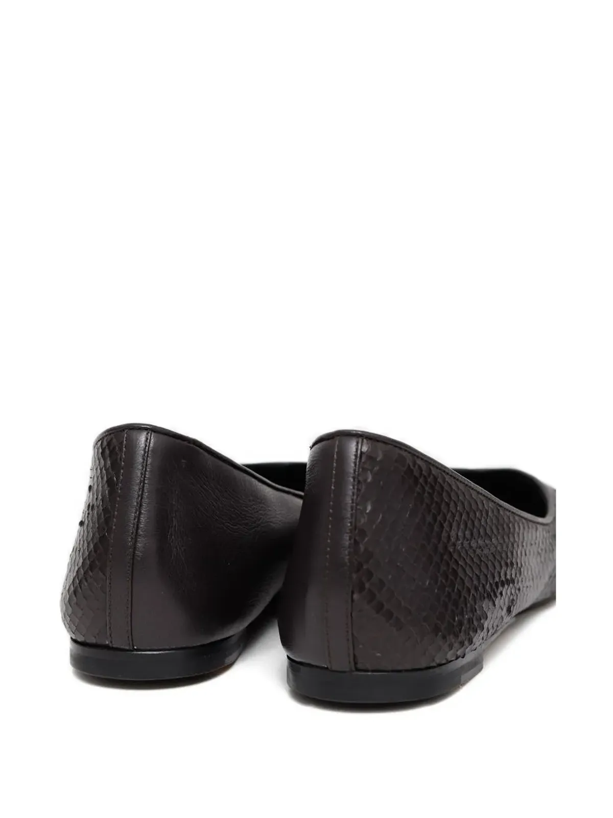 Jacquemus Ovalo snakeskin-effect leather ballet flats - Brown - 画像3