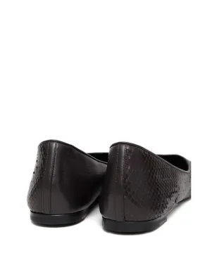 Jacquemus Ovalo snakeskin-effect leather ballet flats - Brown - サムネイル3