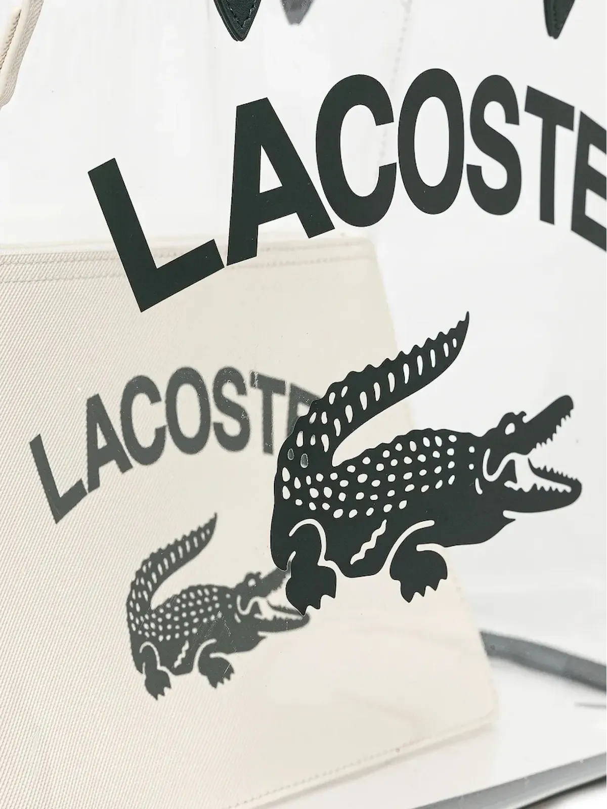 Lacoste アナ クロコダイルロゴ透明トートバッグ - 画像3