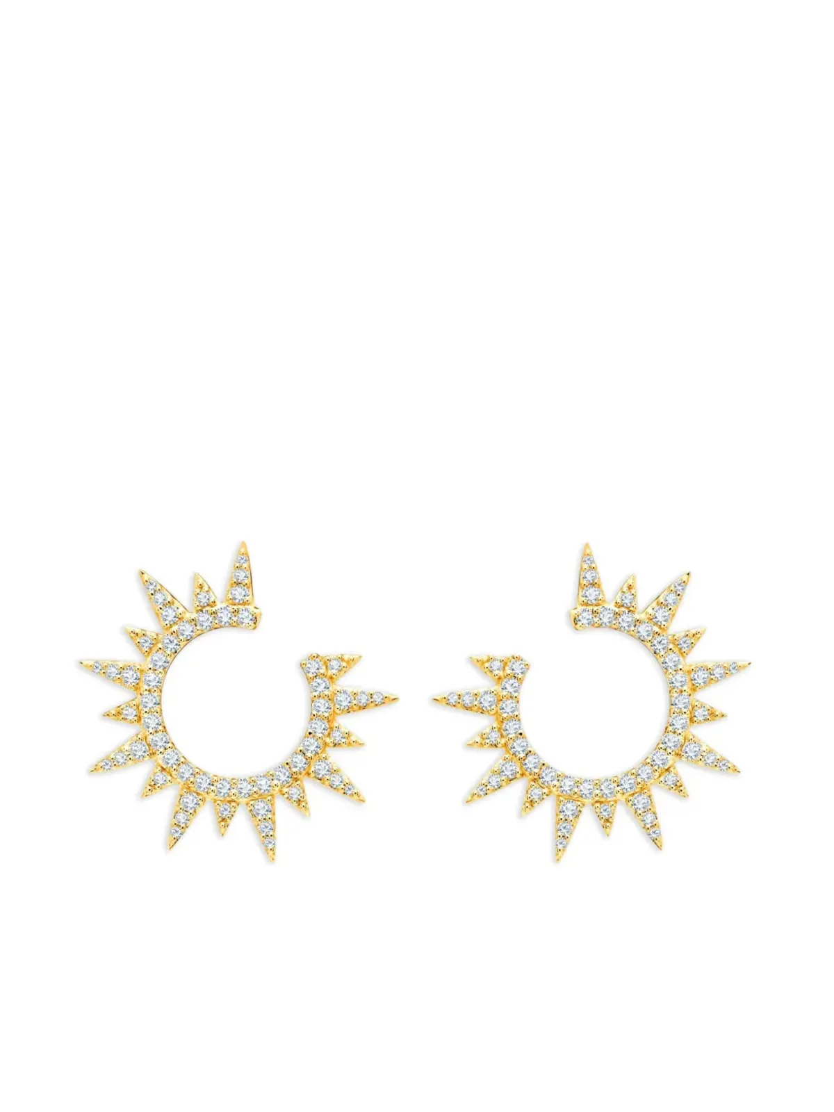 graziela 18K イエローゴールド スターバースト ダイヤモンド イヤリング - 画像1