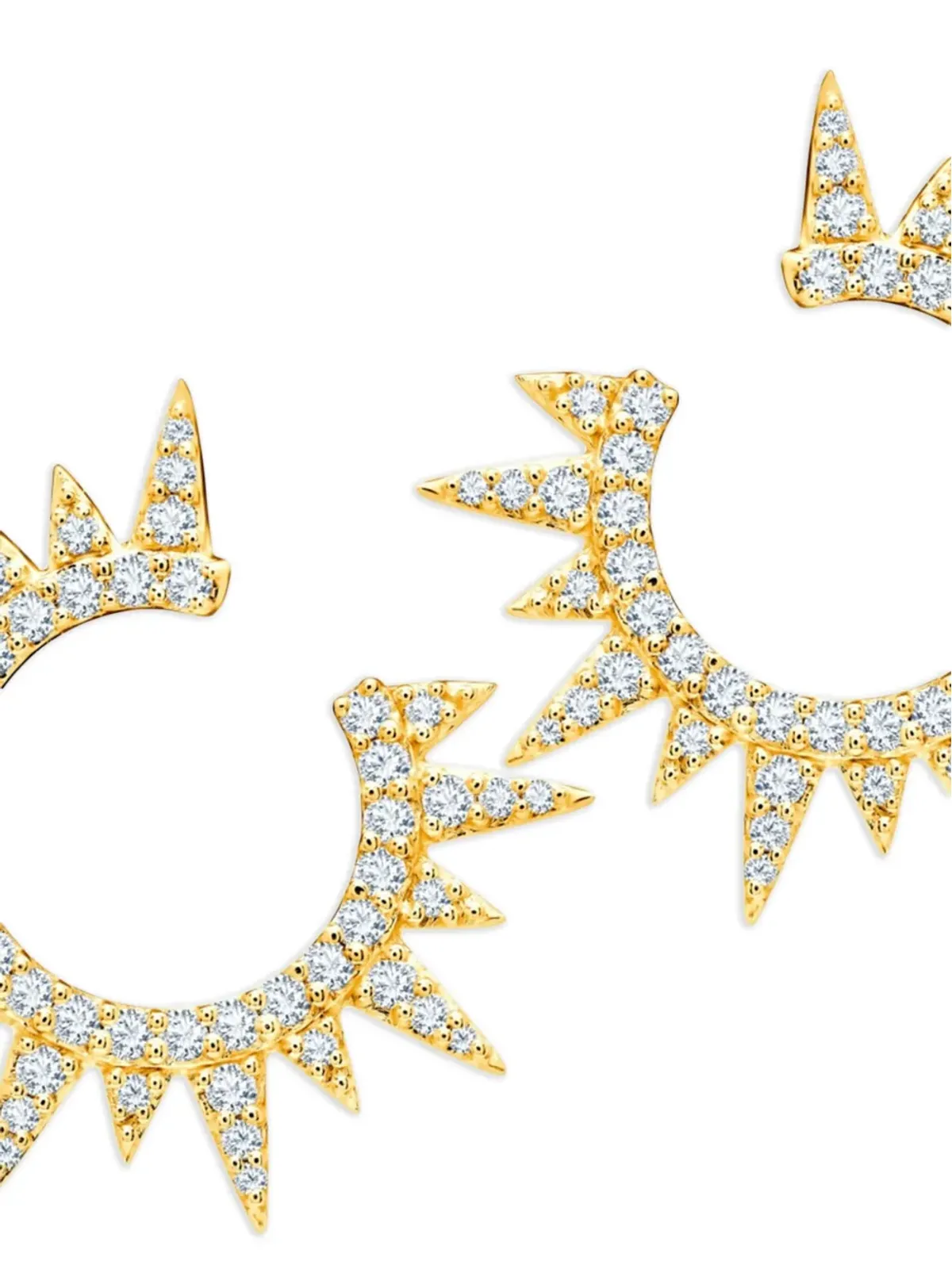 graziela 18K イエローゴールド スターバースト ダイヤモンド イヤリング - 画像2