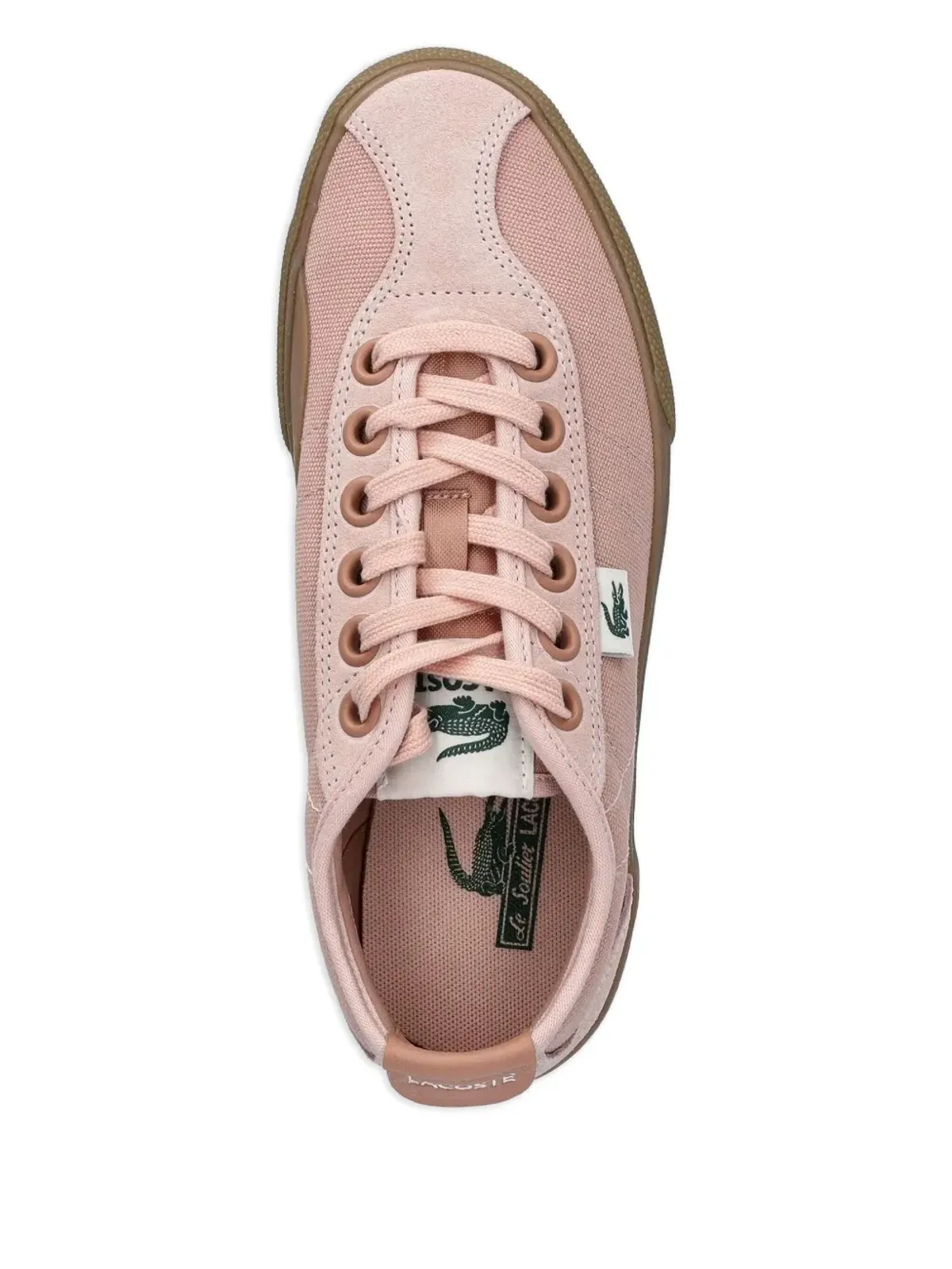Lacoste スエードパネルスニーカー ピンク - 画像3