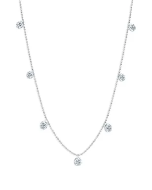 graziela 18Kホワイトゴールド 小さなフローティングダイヤモンド ネックレス - シルバー - サムネイル1