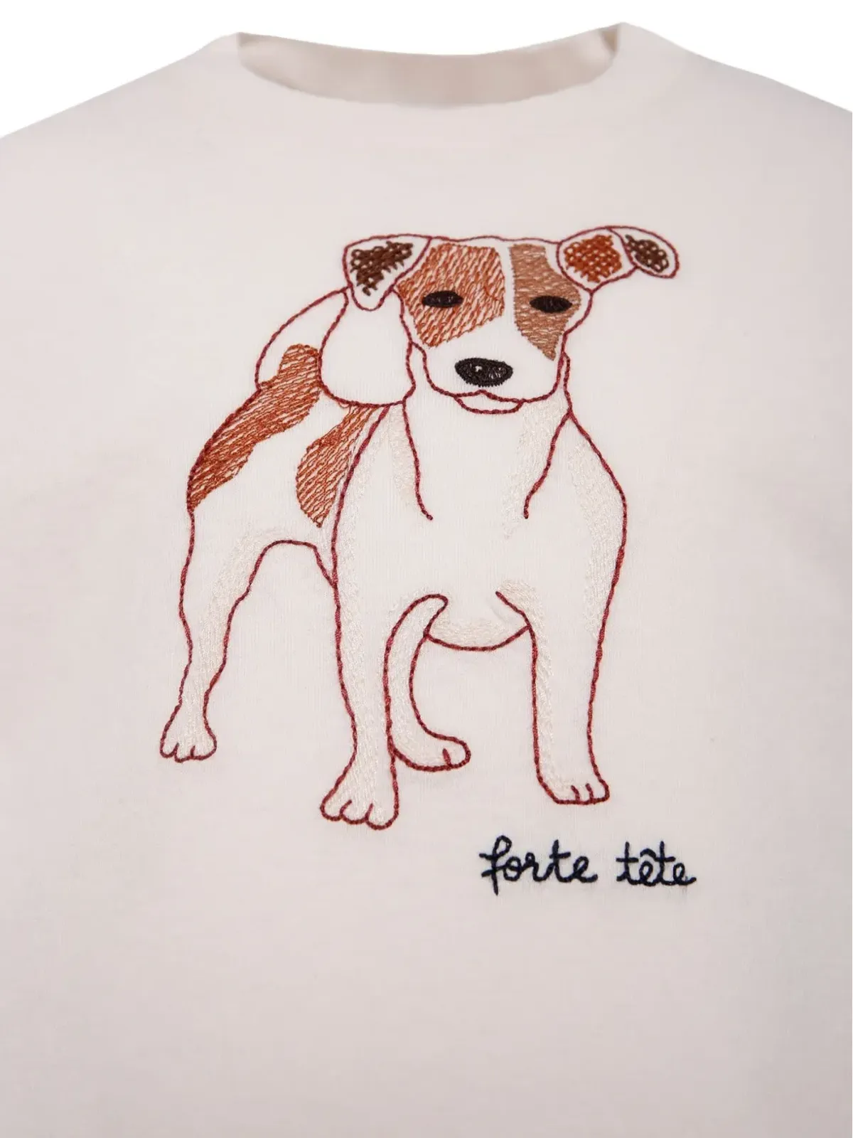 Bonpoint ボンポイント 犬プリント ロングスリーブ スウェットシャツ（ベージュ） - 画像3