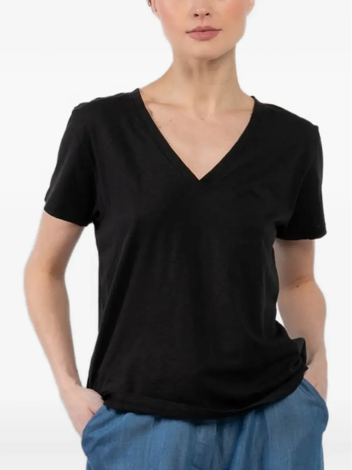 Velvet Ellie Vネック半袖Tシャツ - 画像1