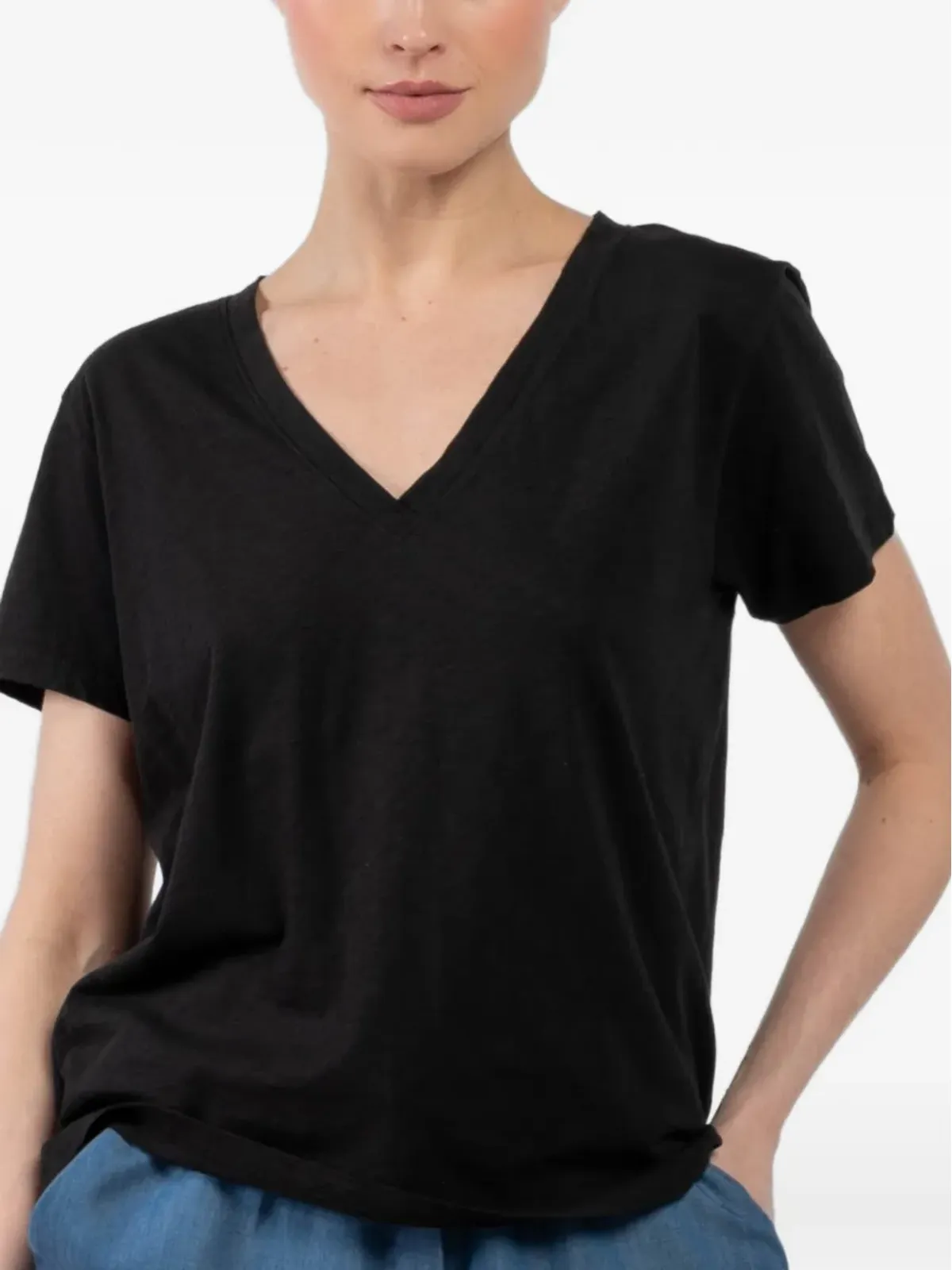 Velvet Ellie Vネック半袖Tシャツ - 画像4