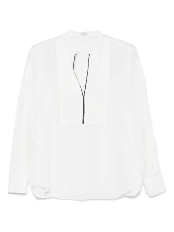 Brunello Cucinelli Brunello Cucinelli V-neck blouse - Whiteの商品画像