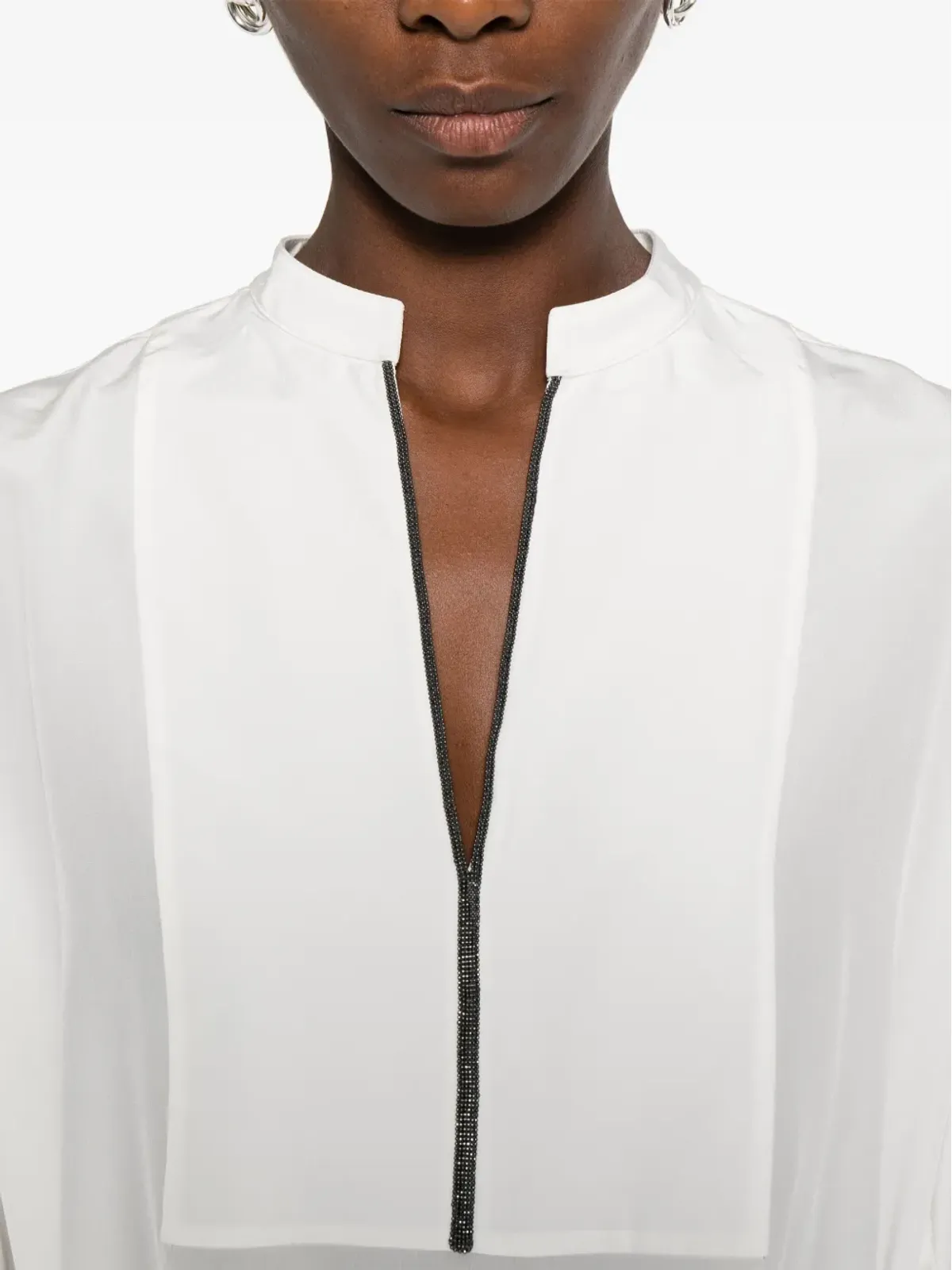 Brunello Cucinelli V-neck blouse - White - 画像5