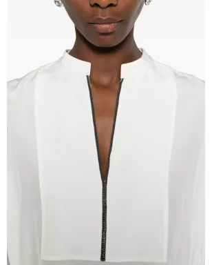 Brunello Cucinelli V-neck blouse - White - サムネイル5