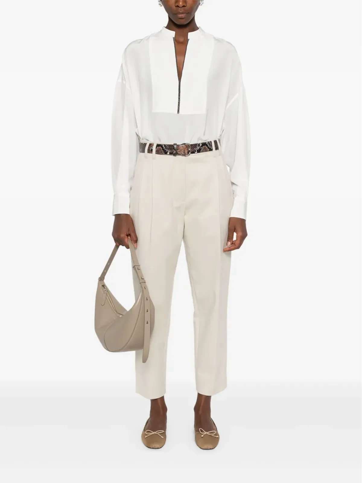 Brunello Cucinelli V-neck blouse - White - 画像2