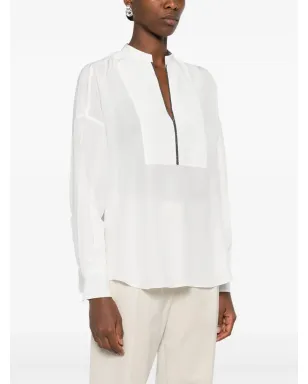 Brunello Cucinelli V-neck blouse - White - サムネイル3