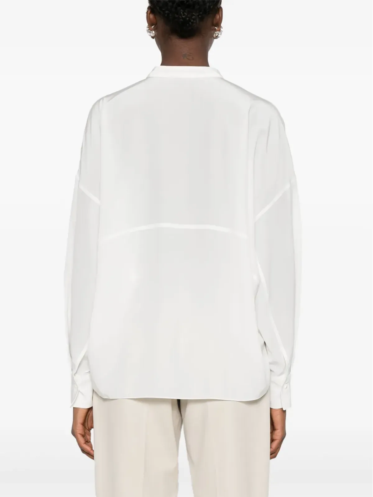 Brunello Cucinelli V-neck blouse - White - 画像4