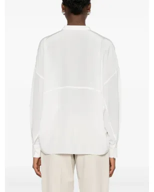 Brunello Cucinelli V-neck blouse - White - サムネイル4