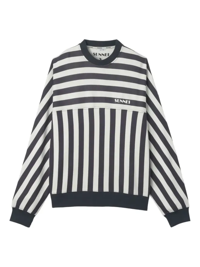 SUNNEI Sunnei x Biffi ストライプ クルーネック スウェットシャツ - Blueの商品画像