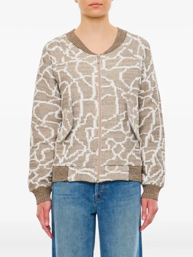 VITELLI VITELLI パターン柄ジップフロントカーディガンの商品画像